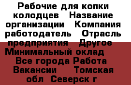 Рабочие для копки колодцев › Название организации ­ Компания-работодатель › Отрасль предприятия ­ Другое › Минимальный оклад ­ 1 - Все города Работа » Вакансии   . Томская обл.,Северск г.